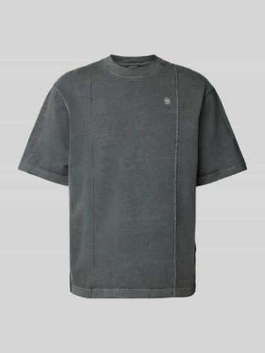 G-Star Raw T-Shirt mit Label-Stitching in Anthrazit, Größe L