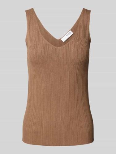 Selected Femme Top mit Struktumuster Modell 'TRIXIE' in Hellbraun, Grö...