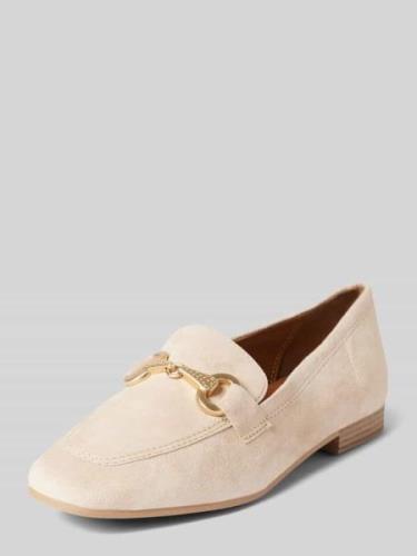 Tamaris Tassel-Loafer aus echtem Leder in Sand, Größe 36