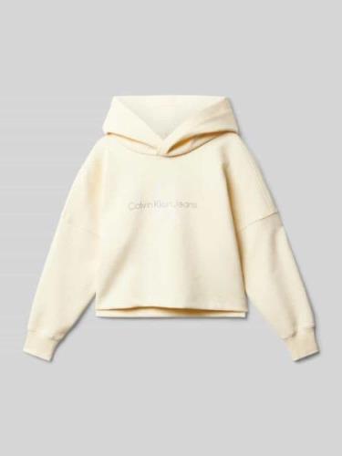 Calvin Klein Jeans Hoodie mit Label-Print Modell 'SWIRL' in Sand, Größ...