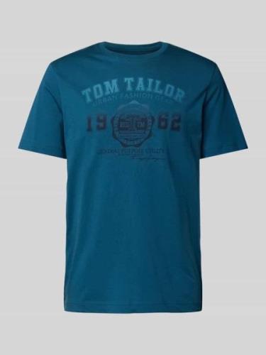 Tom Tailor T-Shirt mit Rundhalsausschnitt in Petrol, Größe XXL