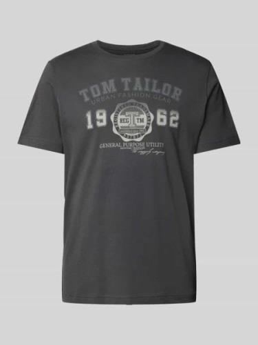 Tom Tailor T-Shirt mit Rundhalsausschnitt in Anthrazit, Größe XXXL