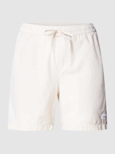 Knowledge Cotton Apparel Shorts mit elastischem Bund in Stein, Größe M