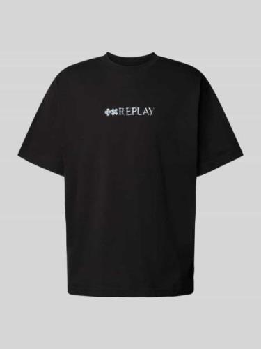 Replay T-Shirt mit Label-Print Modell 'Martin Garrix' in Black, Größe ...