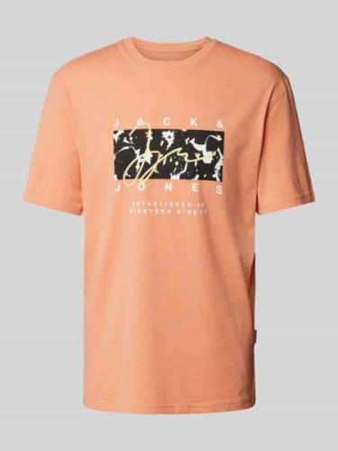 Jack & Jones T-Shirt mit Label-Print Modell 'ARUBA' in Apricot, Größe ...