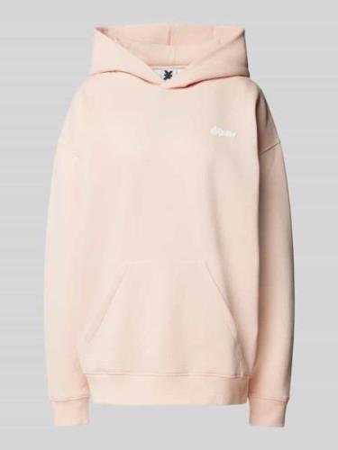 Karo Kauer Oversized Hoodie mit Label-Print in Rosa, Größe XL