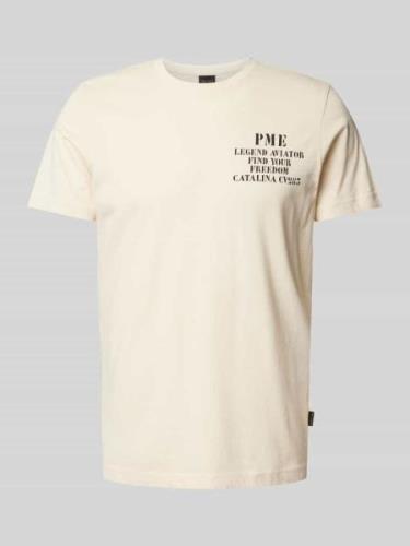 PME Legend T-Shirt mit Statement- und Label-Print in Weiss, Größe M