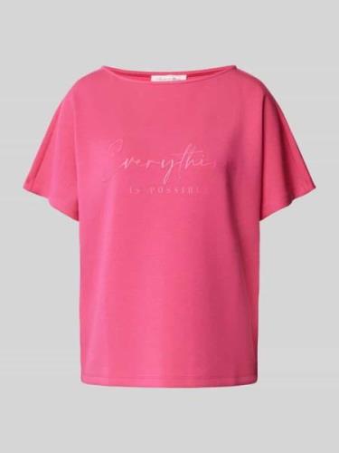 Christian Berg Woman T-Shirt mit Statement-Print in Pink, Größe M