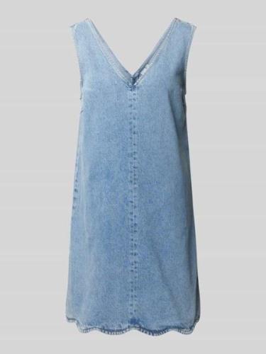 YAS Jeanskleid mit V-Ausschnitt Modell 'CALLOP' in Jeansblau, Größe XS