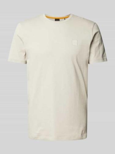 BOSS Orange T-Shirt mit Label-Patch Modell 'Tales' in Beige, Größe S