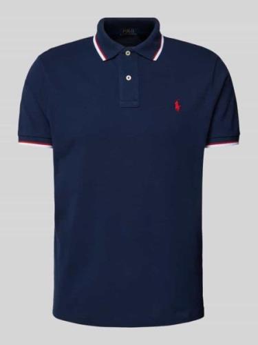 Polo Ralph Lauren Custom Slim Fit Poloshirt mit Logo-Stitching in Mari...