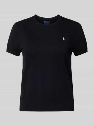 Polo Ralph Lauren T-Shirt mit Logo-Stitching in Black, Größe XS