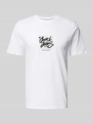 Jack & Jones T-Shirt mit Label-Print in Weiss, Größe L