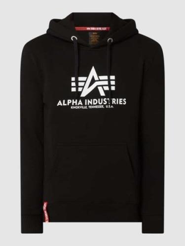 Alpha Industries Hoodie mit Label-Print in Black, Größe L