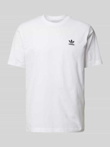 adidas Originals T-Shirt mit Label-Stitching in Weiss, Größe XS