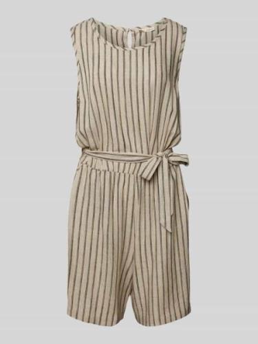 esmé studios Jumpsuit mit Bindegürtel Modell 'Kasia' in Beige, Größe L