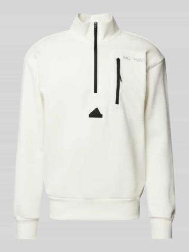 ADIDAS SPORTSWEAR Sweatshirt mit Troyer-Kragen in Weiss, Größe L