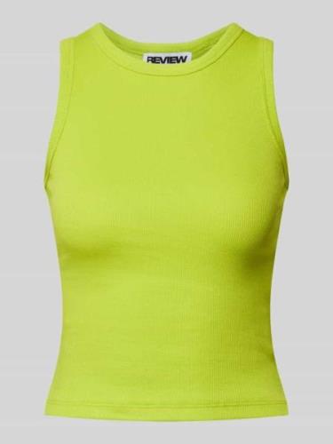 Review Tanktop mit Racerback in Neon Gelb, Größe XS