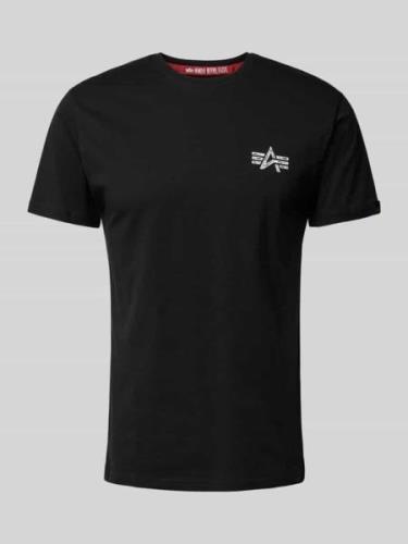 Alpha Industries T-Shirt mit Label-Print in BLACK, Größe L