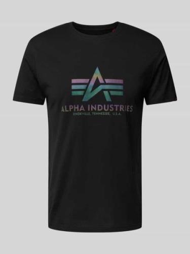 Alpha Industries T-Shirt mit Label-Print Modell 'Rainbow' in Black, Gr...