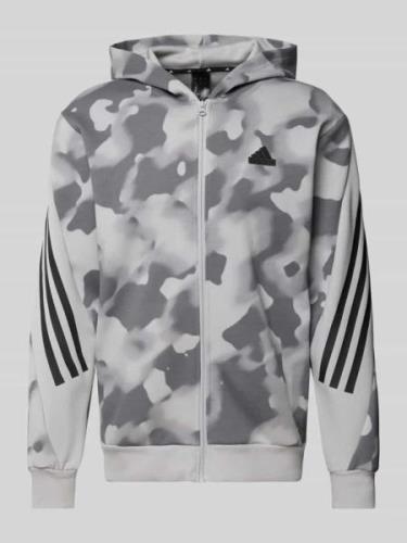 ADIDAS SPORTSWEAR Sweatjacke mit Label-Patch in Hellgrau, Größe L