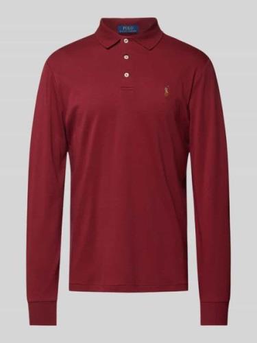 Polo Ralph Lauren Poloshirt mit Label-Stitching in Bordeaux, Größe S