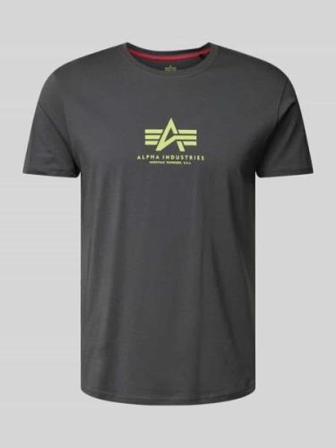 Alpha Industries T-Shirt mit Label-Print in Anthrazit, Größe S