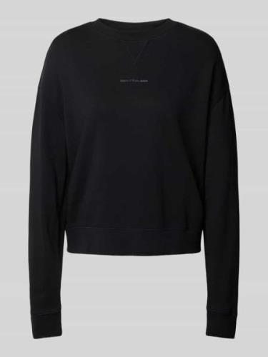 Marc O'Polo Denim Sweatshirt aus  Wolle mit Label-Print in Black, Größ...