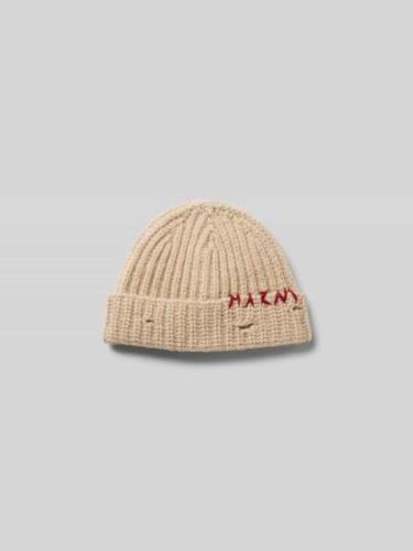 Marni Beanie mit Label-Stitching in Offwhite, Größe L