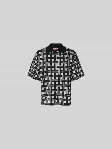 Kenzo Poloshirt mit Label-Stitching in Black, Größe M