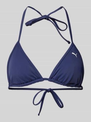 Puma Bikini-Oberteil mit Logo-Print in Marine, Größe L