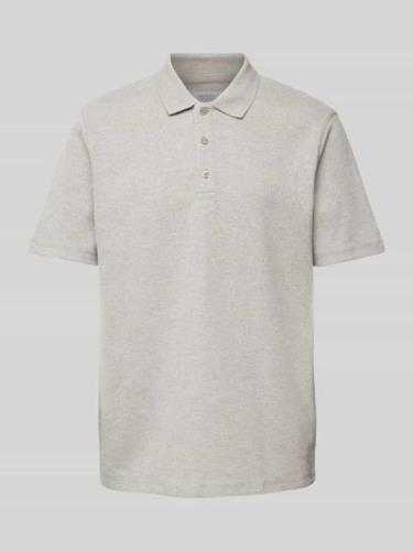 MCNEAL Regular Fit Poloshirt mit kurzer Knopfleiste in Graphit Melange...