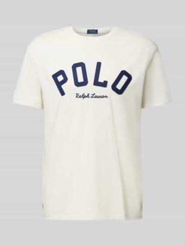 Polo Ralph Lauren T-Shirt mit Label-Detail in Ecru, Größe XL