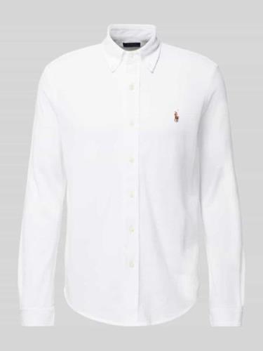 Polo Ralph Lauren Slim Fit Freizeithemd mit Logo-Stitching in Weiss, G...