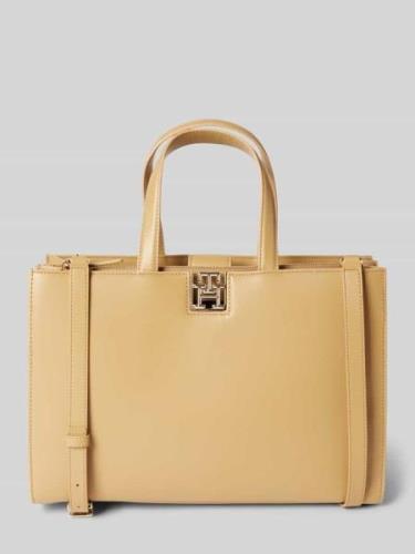 Tommy Hilfiger Handtasche mit Logo-Applikation in Beige, Größe 1