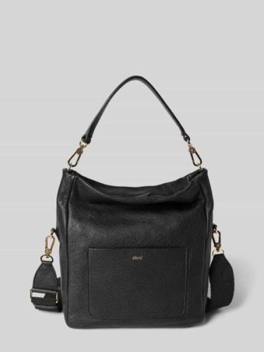 Abro Handtasche mit Label-Print Modell 'Rquel' in Black, Größe 1