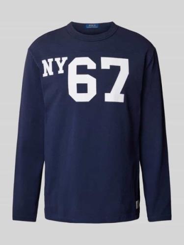 Polo Ralph Lauren Longsleeve mit Label-Print in Marine, Größe L