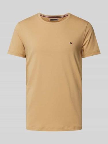 Tommy Hilfiger T-Shirt mit Label-Stitching in Camel, Größe L