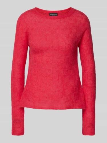 Emporio Armani Strickpullover aus Alpaka-Mix mit Strukturmuster in Rot...