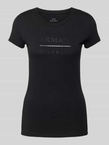 ARMANI EXCHANGE T-Shirt mit Label-Print in Black, Größe L