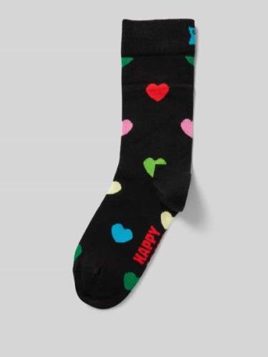 Happy Socks Socken mit Motiv-Print Modell 'Heart' in Black, Größe 36-4...