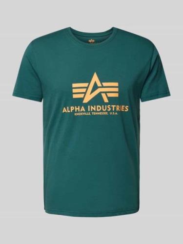 Alpha Industries T-Shirt mit Label-Print in Bottle, Größe L