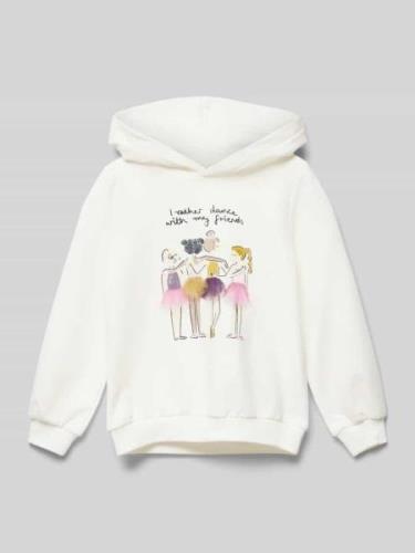 s.Oliver RED LABEL Hoodie mit Motiv-Print in Offwhite, Größe 128