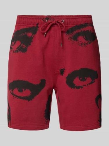 The Hundreds Sweatshorts mit Motiv-Print in Rot, Größe S