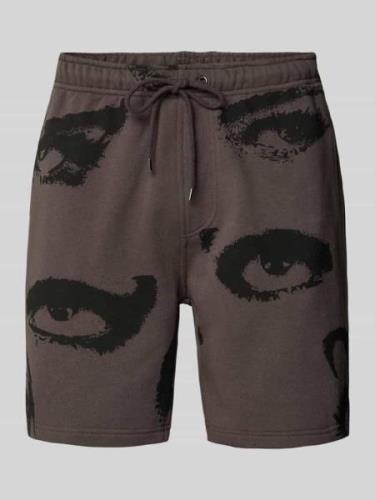 The Hundreds Sweatshorts mit Motiv-Print in Anthrazit, Größe XL