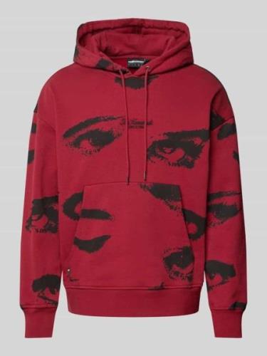 The Hundreds Hoodie mit Känguru-Tasche Modell 'SURVEILLANCE' in Rot, G...