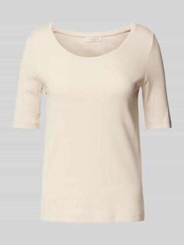 Christian Berg Woman T-Shirt in Ripp-Optik in Sand, Größe L