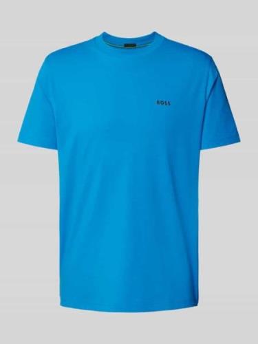 BOSS Green T-Shirt mit Label-Print in Royal, Größe XXL