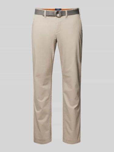 MCNEAL Slim Fit Chino mit Gürtel in Ecru, Größe 54