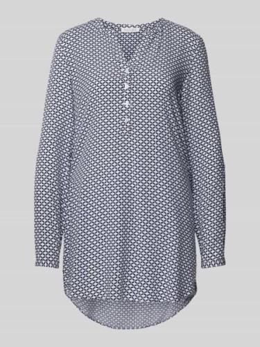 Christian Berg Woman Bluse mit feinem Allover-Muster in Dunkelblau, Gr...